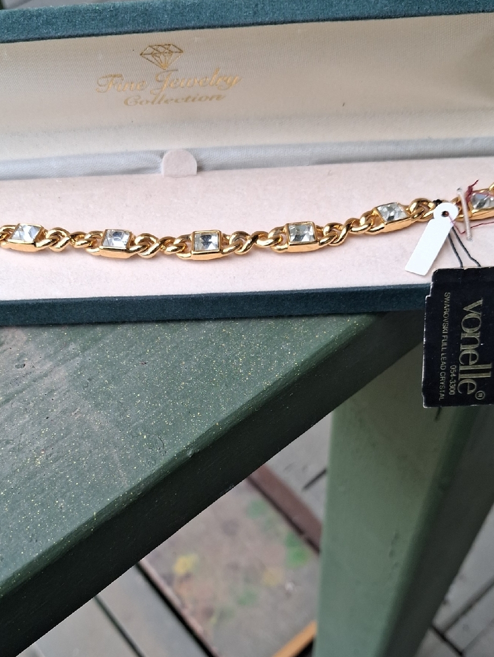 Swarovski Gold Bracelet with Clear Crystals